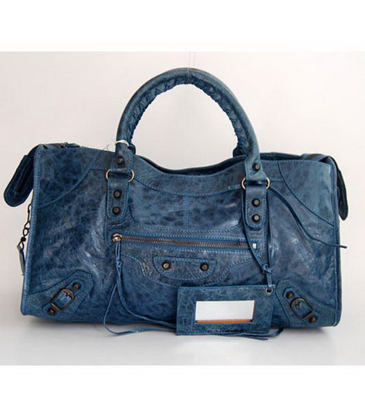 Balenciaga Giant City grande borsa in pelle di agnello Blu Zaffiro